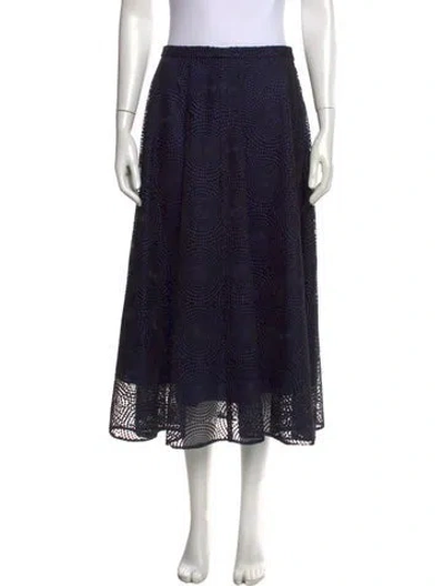 Pre-owned Akris Punto Patterned Midi Length Skirt W/ Tags In Black