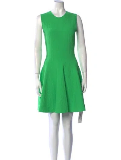 Pre-owned Akris Punto Patterned Mini Dress In Green