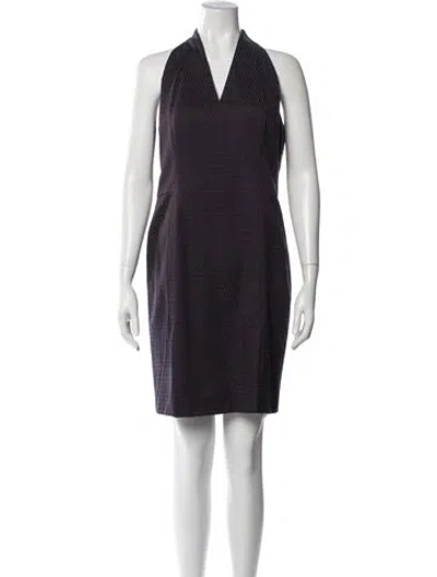 Pre-owned Akris Punto Patterned Mini Dress In Purple