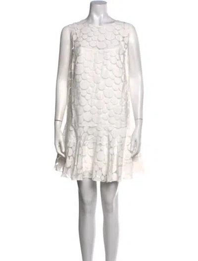 Pre-owned Akris Punto Patterned Mini Dress In White