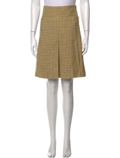 Pre-owned Akris Punto Patterned Mini Skirt In Green