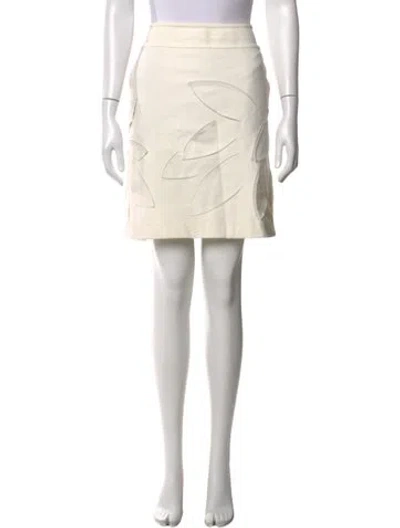 Pre-owned Akris Punto Patterned Mini Skirt In White