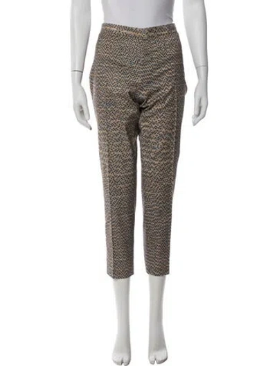 Pre-owned Akris Punto Patterned Straight Leg Pants In Neutrals