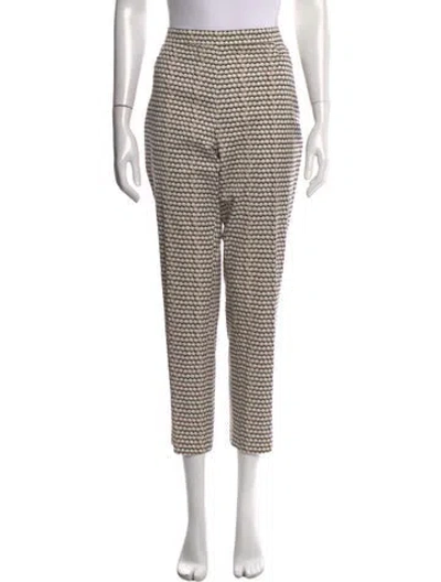 Pre-owned Akris Punto Patterned Straight Leg Pants In Neutrals