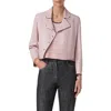 Akris Punto Pin Dot Lambskin Leather Snap Jacket In Rose
