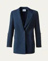 Akris Punto Pinstripe Cool Wool Crepe Single-breasted Jacket