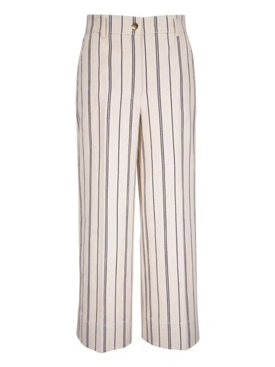 Akris Punto Pinstripe Trousers In Neutral