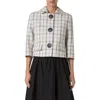 Akris Punto Plaid Crop Jacket In Cashew-black