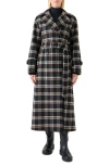 Akris Punto Plaid Double Face Wool Blend Trench Coat In Multi