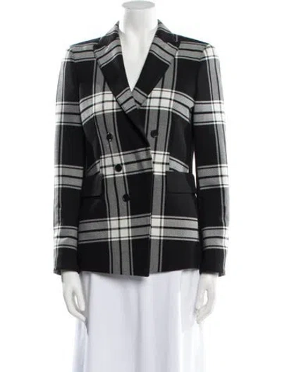 Pre-owned Akris Punto Plaid Print Blazer In Black