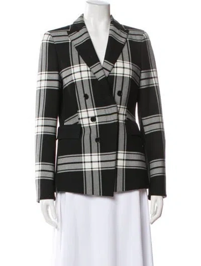 Pre-owned Akris Punto Plaid Print Blazer In Black