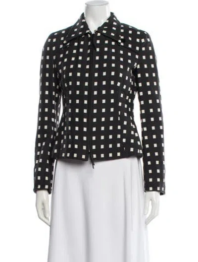 Pre-owned Akris Punto Plaid Print Blazer In Gray