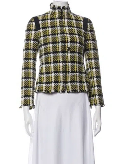 Pre-owned Akris Punto Plaid Print Blazer In Multicolor