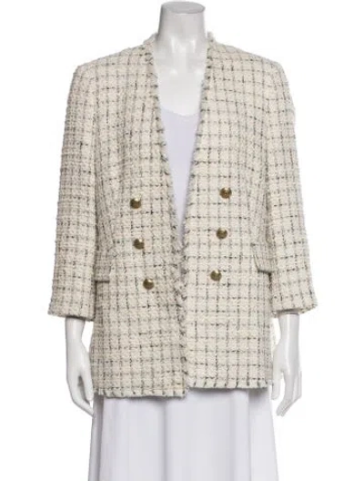 Pre-owned Akris Punto Plaid Print Blazer In Neutral