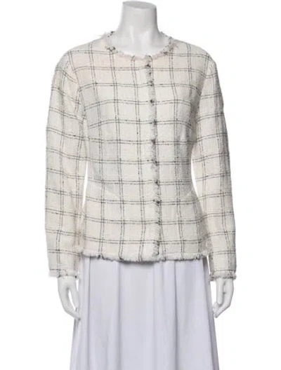 Pre-owned Akris Punto Plaid Print Blazer In Neutrals