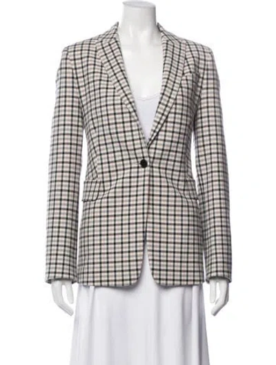 Pre-owned Akris Punto Plaid Print Blazer In Pink