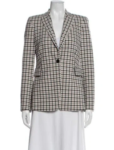 Pre-owned Akris Punto Plaid Print Blazer In Pink