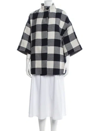 Pre-owned Akris Punto Plaid Print Coat In Multi