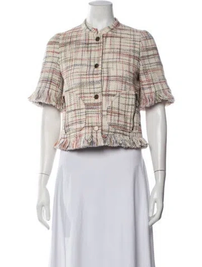 Pre-owned Akris Punto Plaid Print Coat In Neutrals