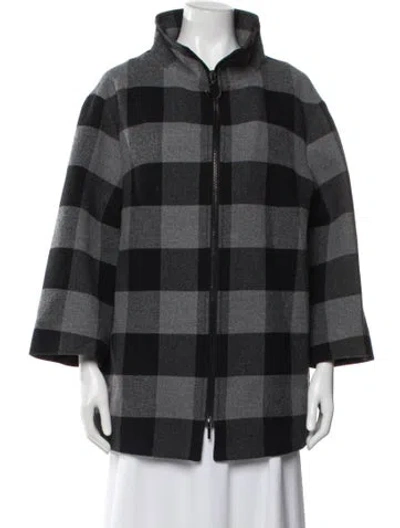 Pre-owned Akris Punto Plaid Print Jacket In Multi