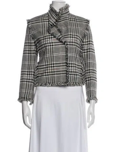 Pre-owned Akris Punto Plaid Print Jacket W/ Tags In Black