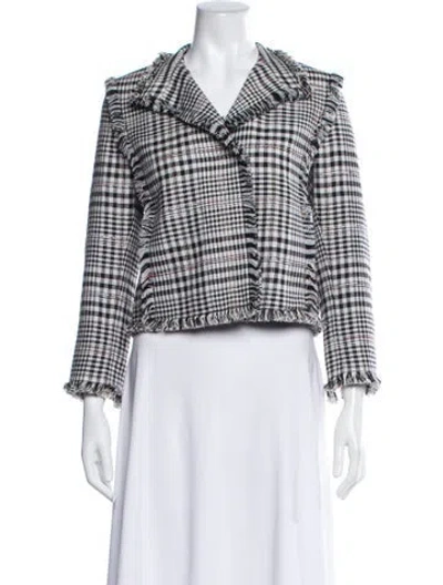 Pre-owned Akris Punto Plaid Print Jacket W/ Tags In Green