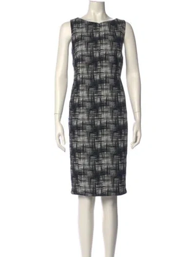 Pre-owned Akris Punto Plaid Print Knee-length Dress In Black