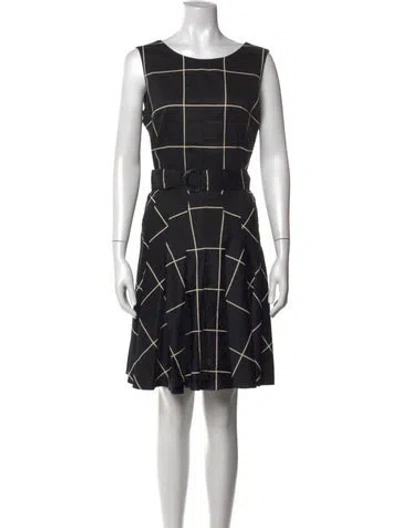 Pre-owned Akris Punto Plaid Print Knee-length Dress In Black