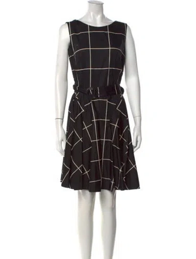 Pre-owned Akris Punto Plaid Print Knee-length Dress In Black