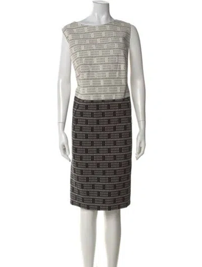 Pre-owned Akris Punto Plaid Print Knee-length Dress In Multi