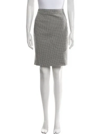 Pre-owned Akris Punto Plaid Print Knee-length Skirt In Black