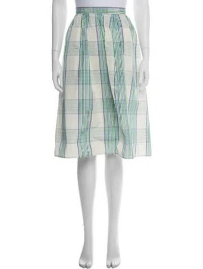 Pre-owned Akris Punto Plaid Print Midi Length Skirt In Multi