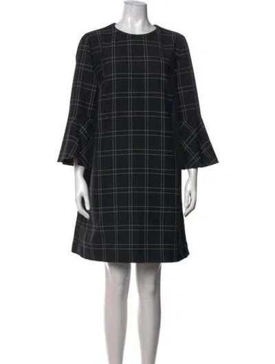 Pre-owned Akris Punto Plaid Print Mini Dress In Black