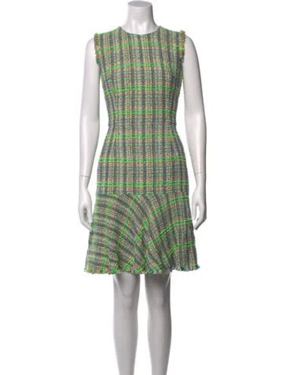 Pre-owned Akris Punto Plaid Print Mini Dress In Blue