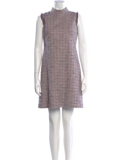 Pre-owned Akris Punto Plaid Print Mini Dress In Pink