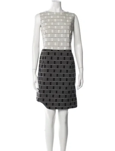 Pre-owned Akris Punto Plaid Print Mini Dress In White