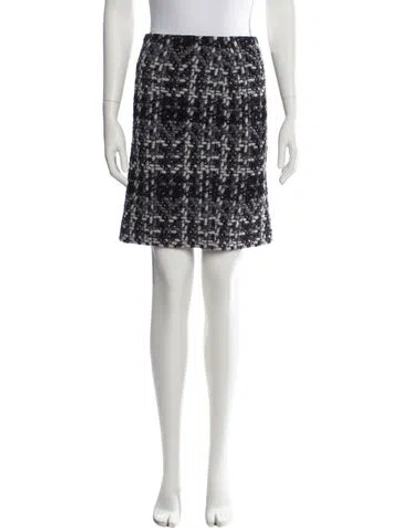 Pre-owned Akris Punto Plaid Print Mini Skirt In Black