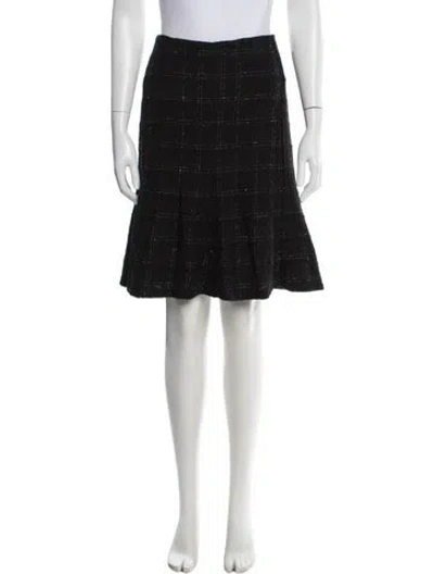 Pre-owned Akris Punto Plaid Print Mini Skirt In Black