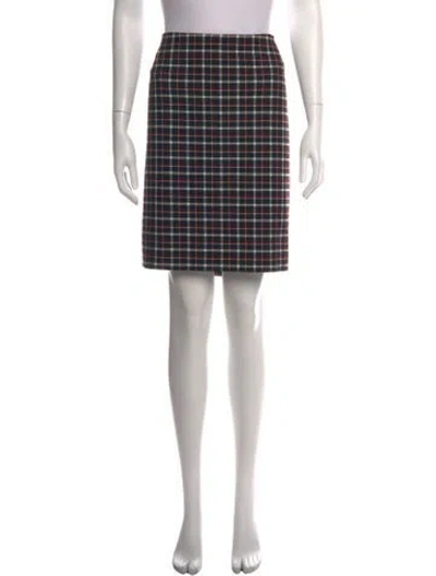 Pre-owned Akris Punto Plaid Print Mini Skirt In Black