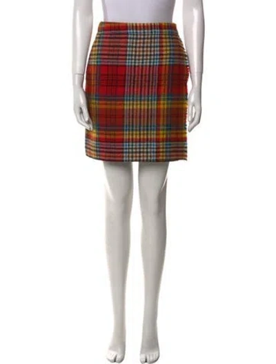 Pre-owned Akris Punto Plaid Print Mini Skirt In Multi