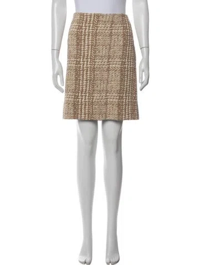 Pre-owned Akris Punto Plaid Print Mini Skirt In Neutrals