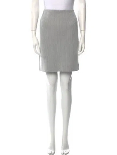 Pre-owned Akris Punto Plaid Print Mini Skirt In White