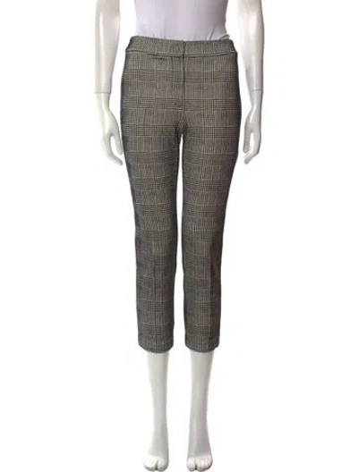 Pre-owned Akris Punto Plaid Print Straight Leg Pants In Black