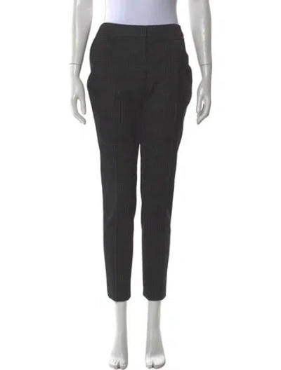Pre-owned Akris Punto Plaid Print Straight Leg Pants In Black