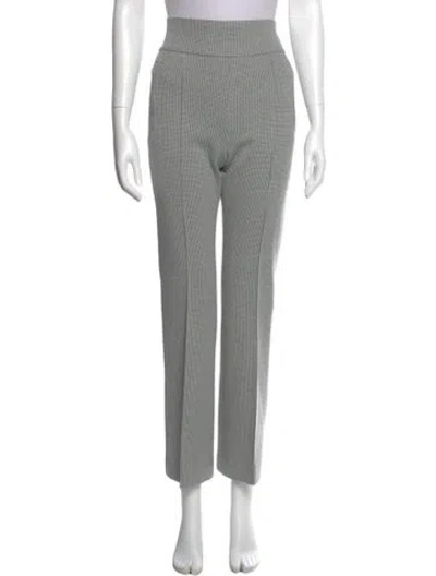 Pre-owned Akris Punto Plaid Print Straight Leg Pants In Gray