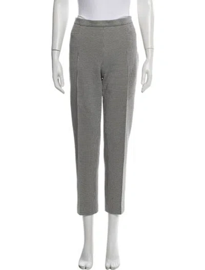 Pre-owned Akris Punto Plaid Print Straight Leg Pants In Grey