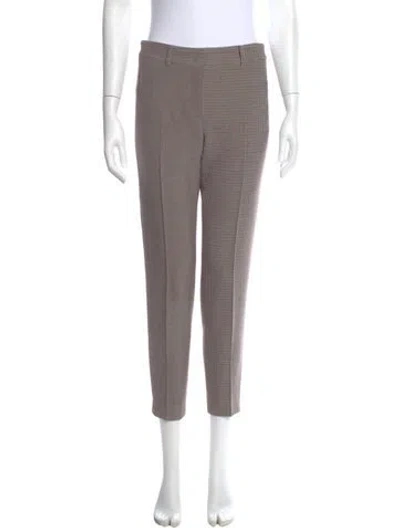 Pre-owned Akris Punto Plaid Print Straight Leg Pants In Neutral