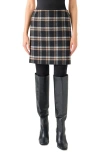 Akris Punto Plaid Wool Tricotine Tweed Mini Skirt In Multi
