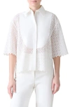 Akris Punto Plastron Daisy Guipure Button-up Shirt