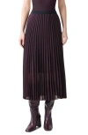 Akris Punto Pleated A-line Midi Skirt In Purple